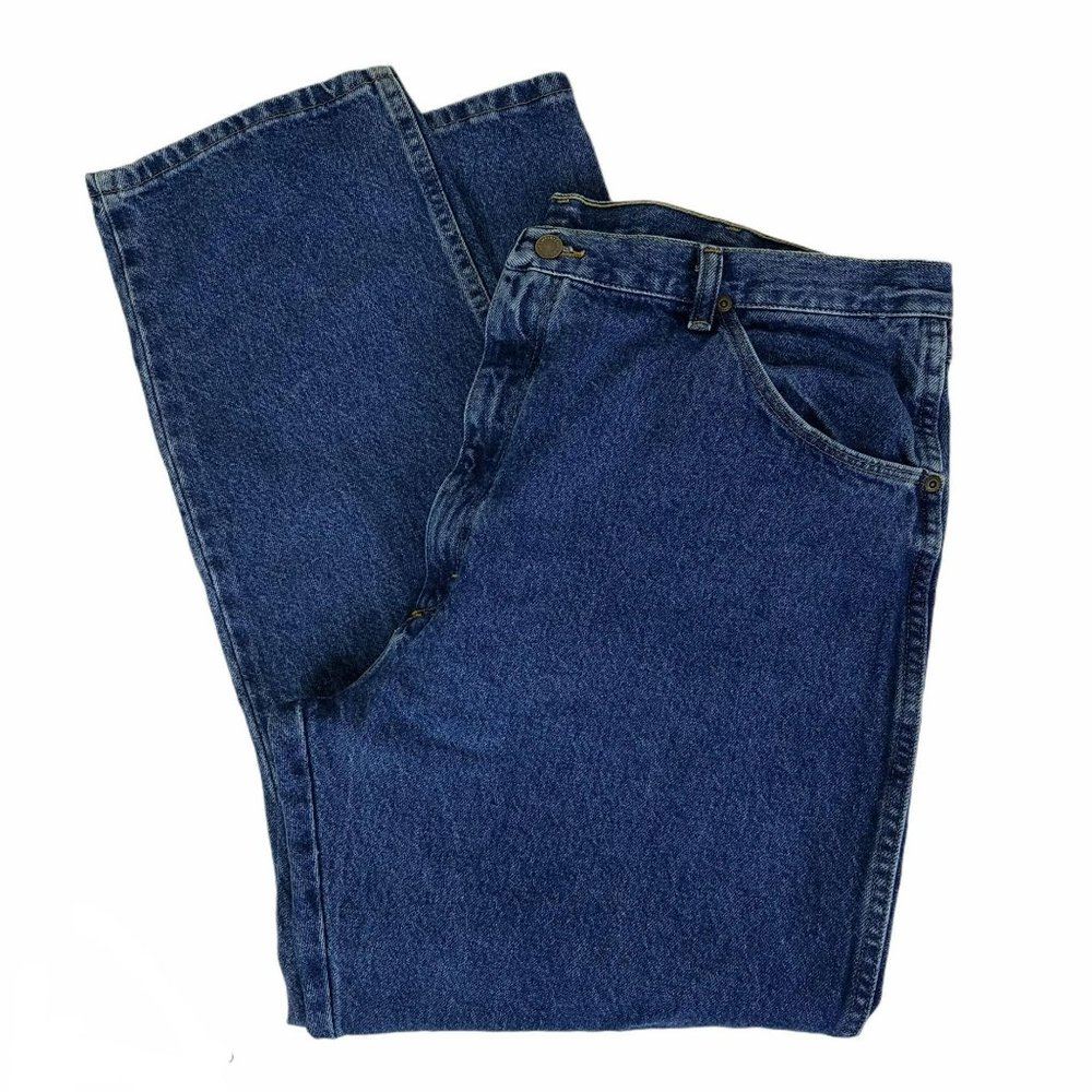 Wrangler Mens Jeans 42x30 Regular Fit 5 Star Straight Blue Denim